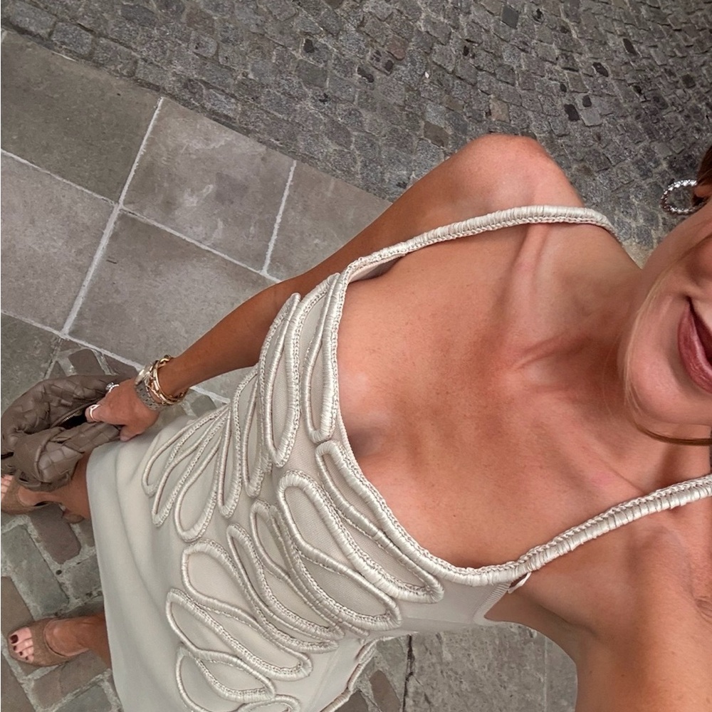 Cult Gaia Cream Dress with Textured Design